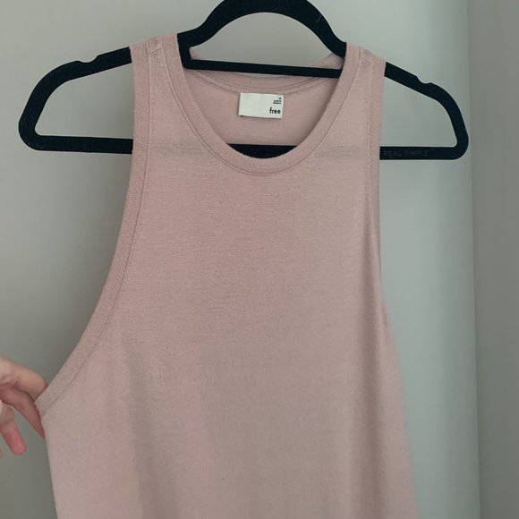 Wilfred Light Pink Cashmere/Wool Racerback Dress - Picture 3 of 6